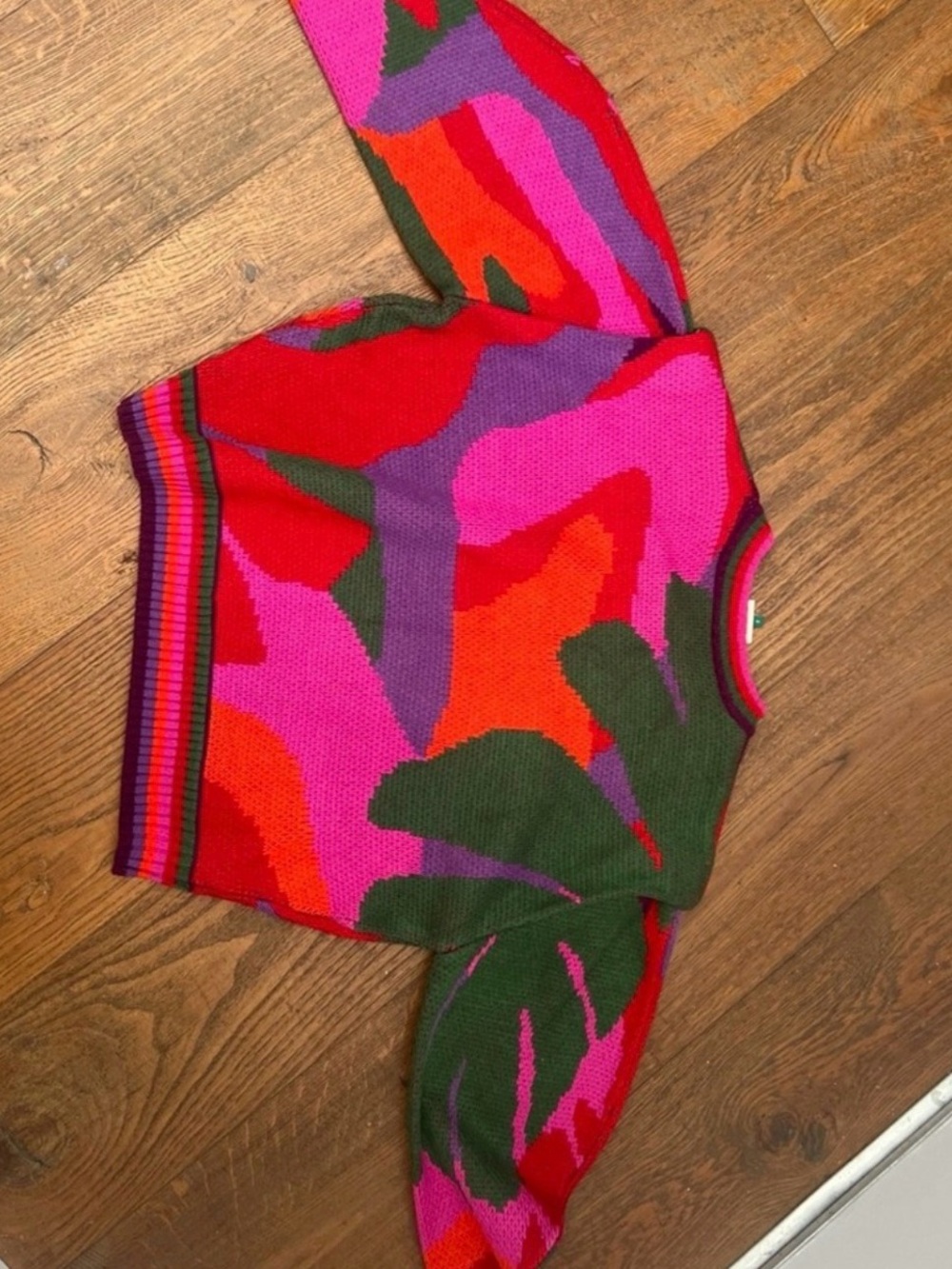FARM RIO Abstract Knit Sweater - Pink Multi - Picture 4 of 4